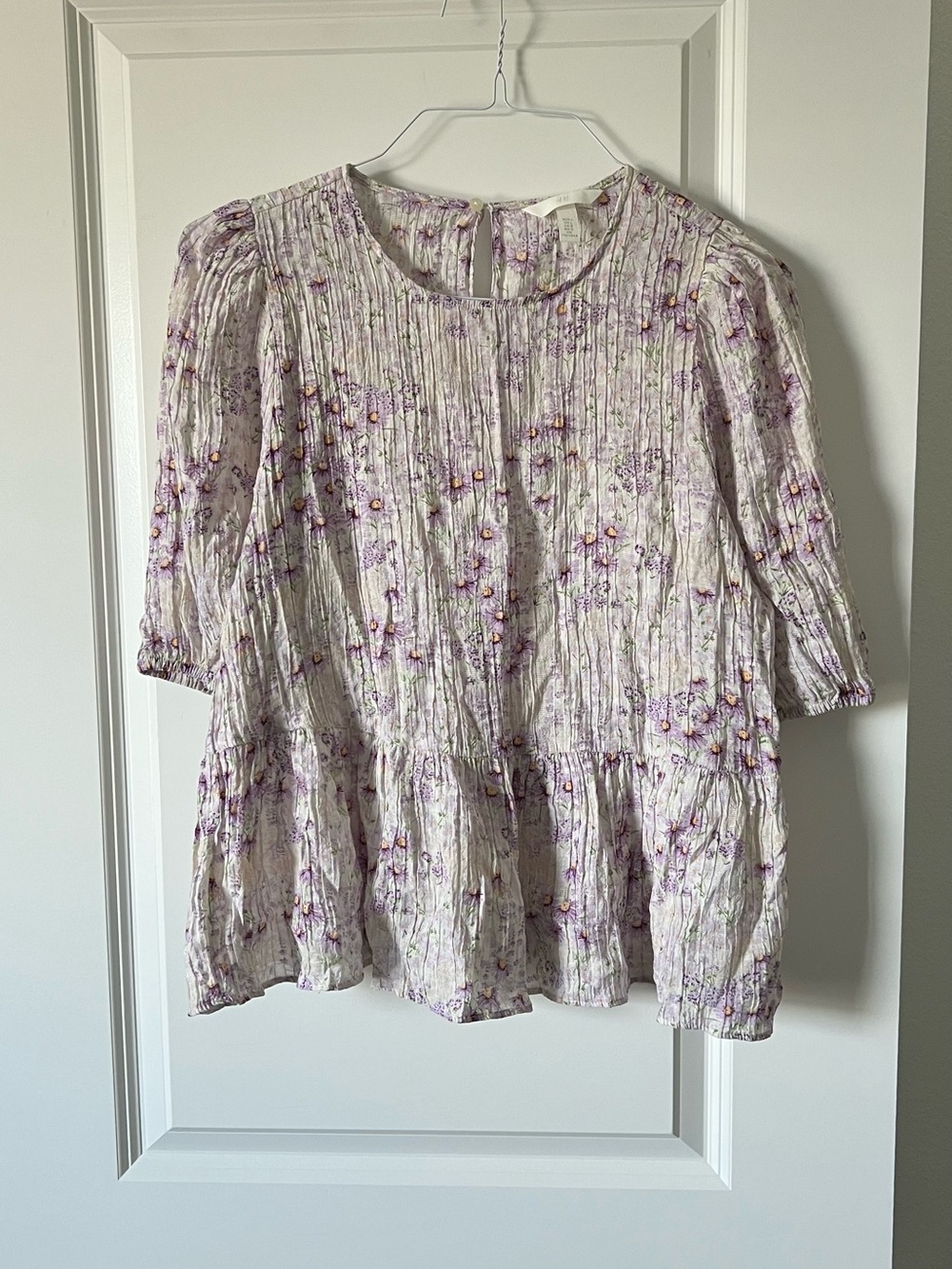 Light Purple Floral Flowy Top H&M
